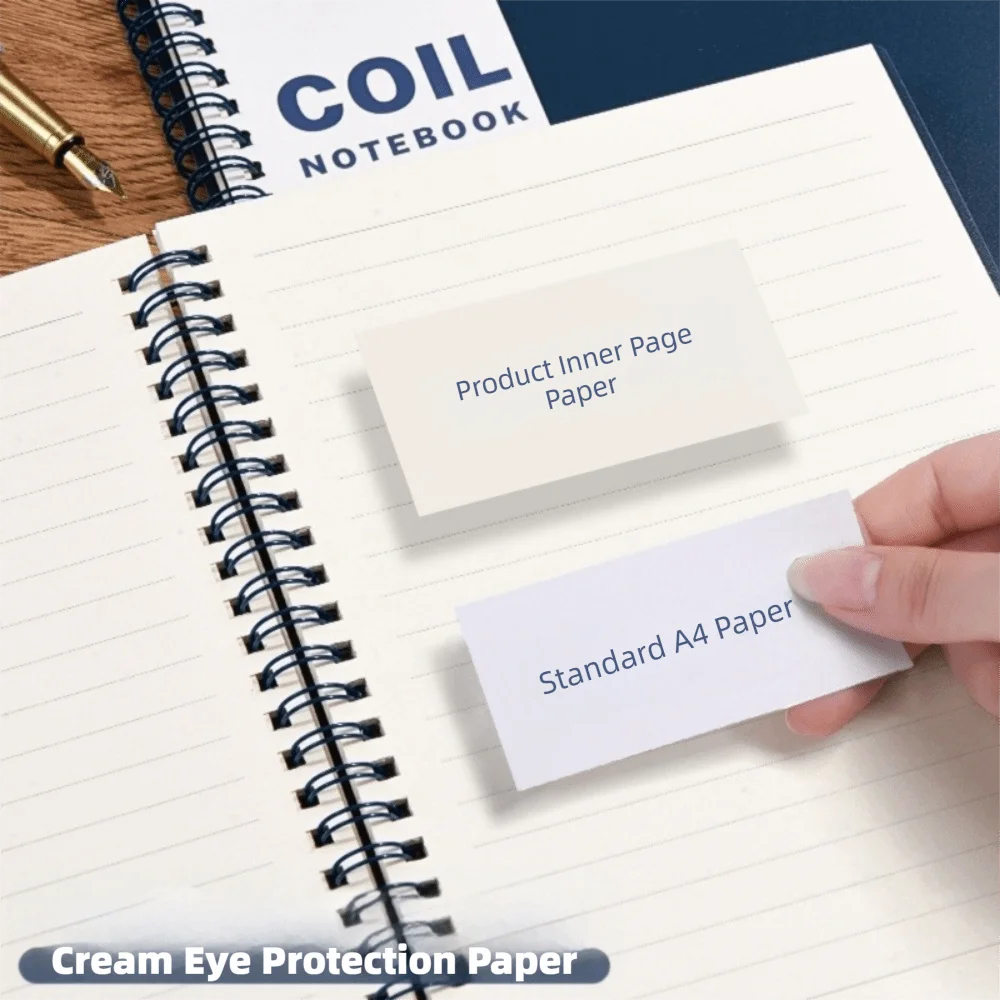 A5/B5 Spiral Notebook – 120 Cream Pages, Lay-Flat Coil Binding