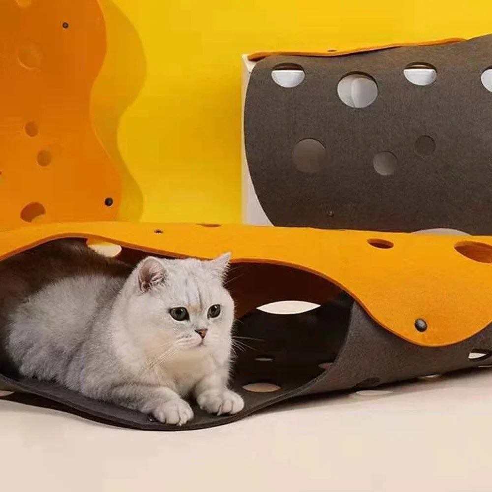 Modular Felt Cat Tunnel – Collapsible Interactive Kitten Play House