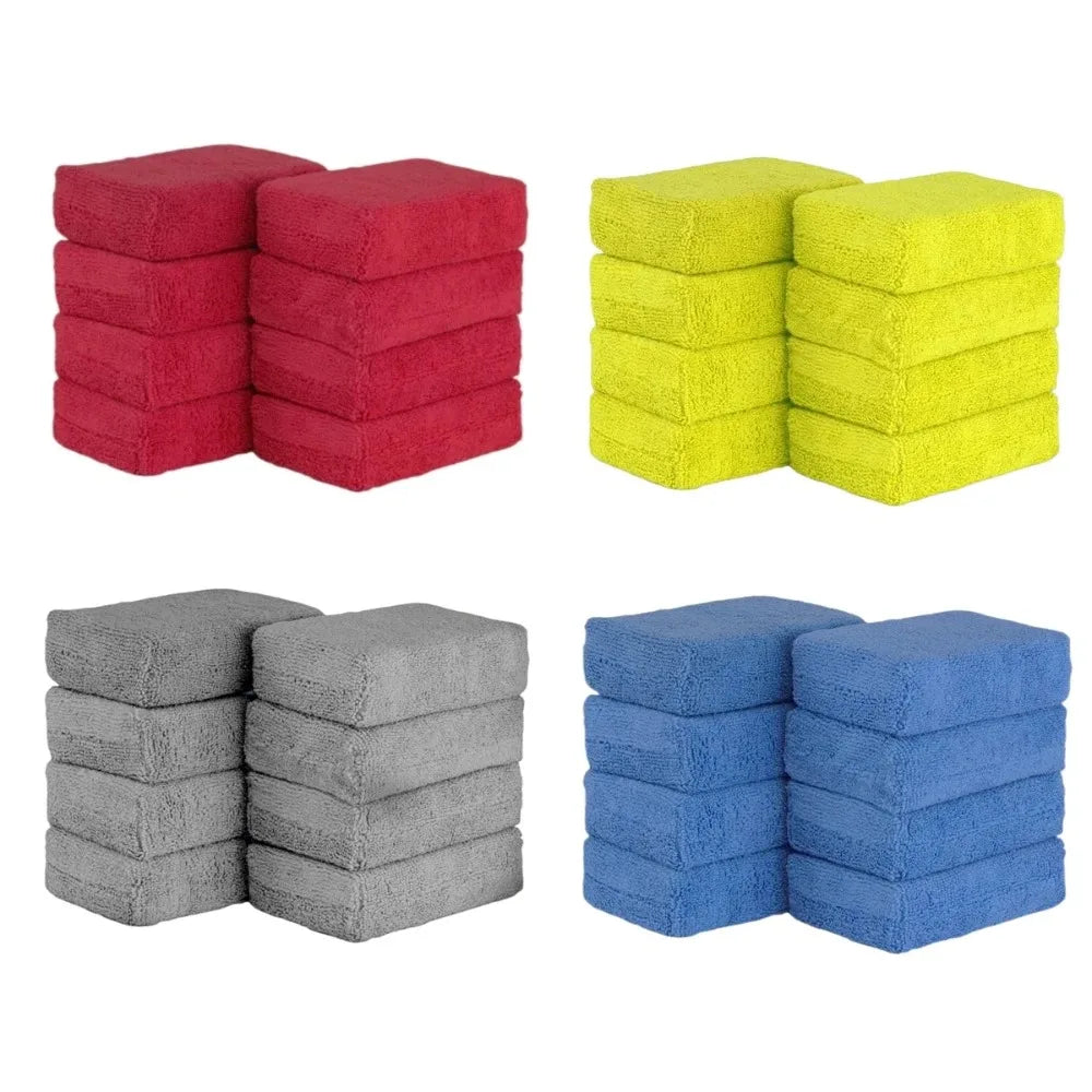 8-Pack Microfiber Car Wax Applicator Pads – Soft Foam Detailing