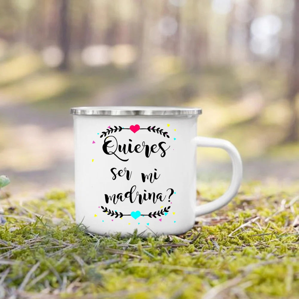 Would You Be My Godmother Enamel Mug – Godmother Gift