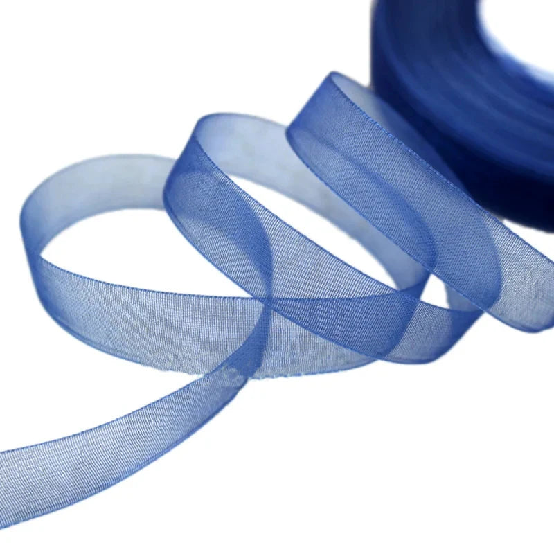 Navy Blue Organza Ribbon 12mm 50 Yards – Gift & Craft Wrap