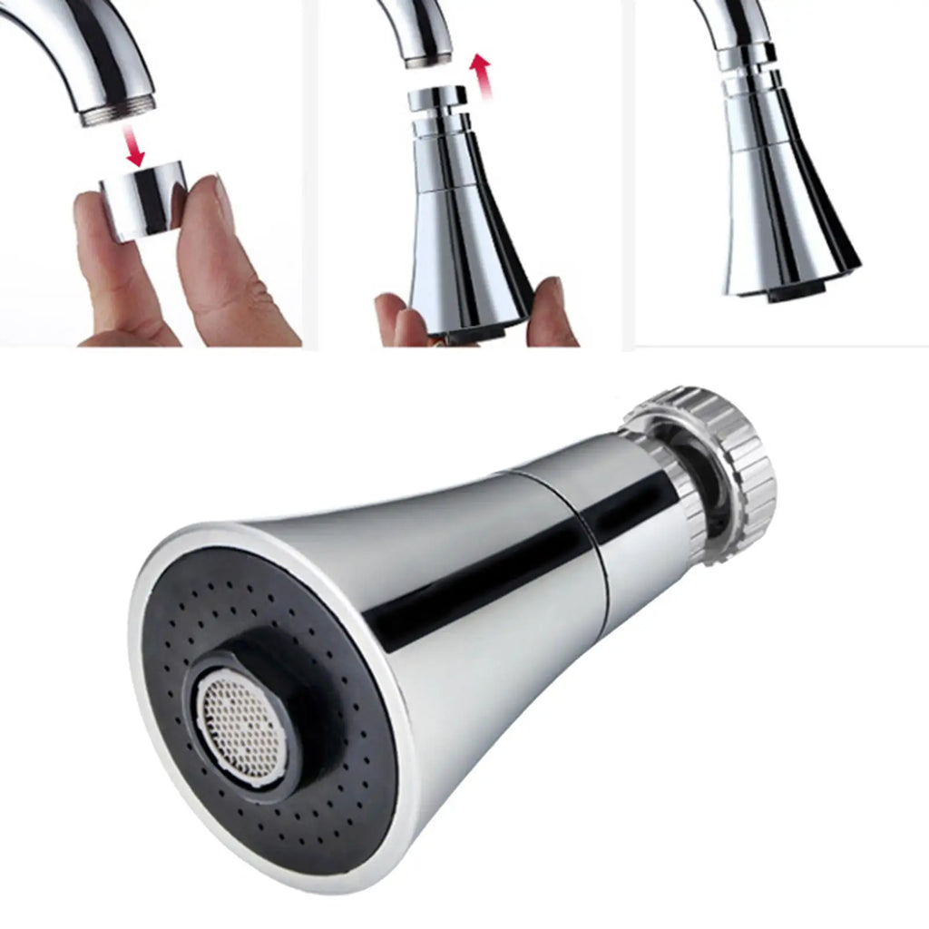 3-Function Kitchen Faucet Sprayer Head | 360° Water Saving Nozzle