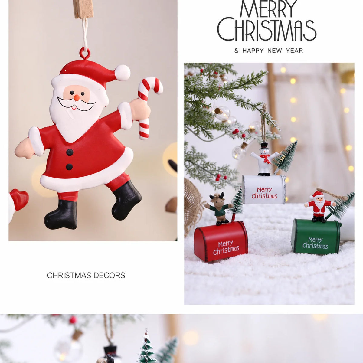 Iron Art Christmas Ornaments – Santa, Snowman & Reindeer