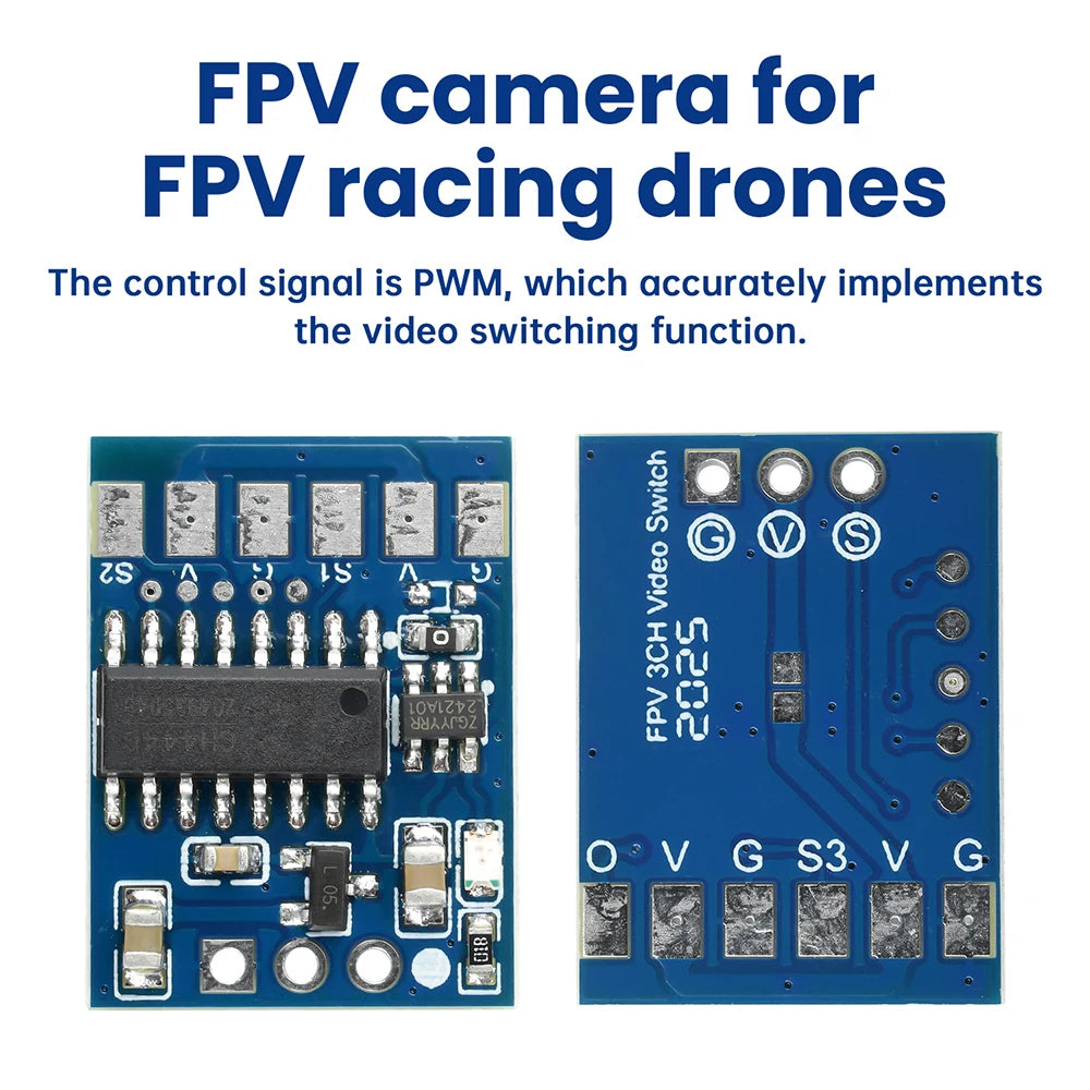 DC 5–12V 2/3-Channel PWM Video Switcher Module for FPV Drones