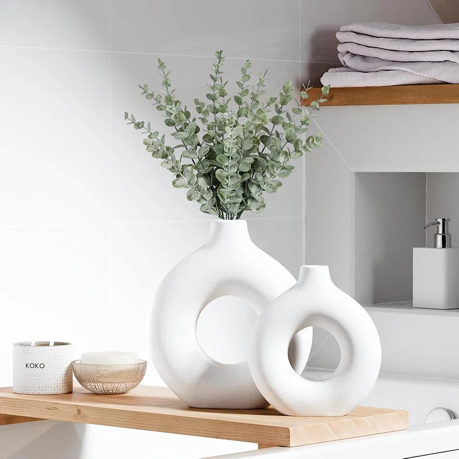 White Nordic Plastic Decorative Vase – Table & Wedding Décor