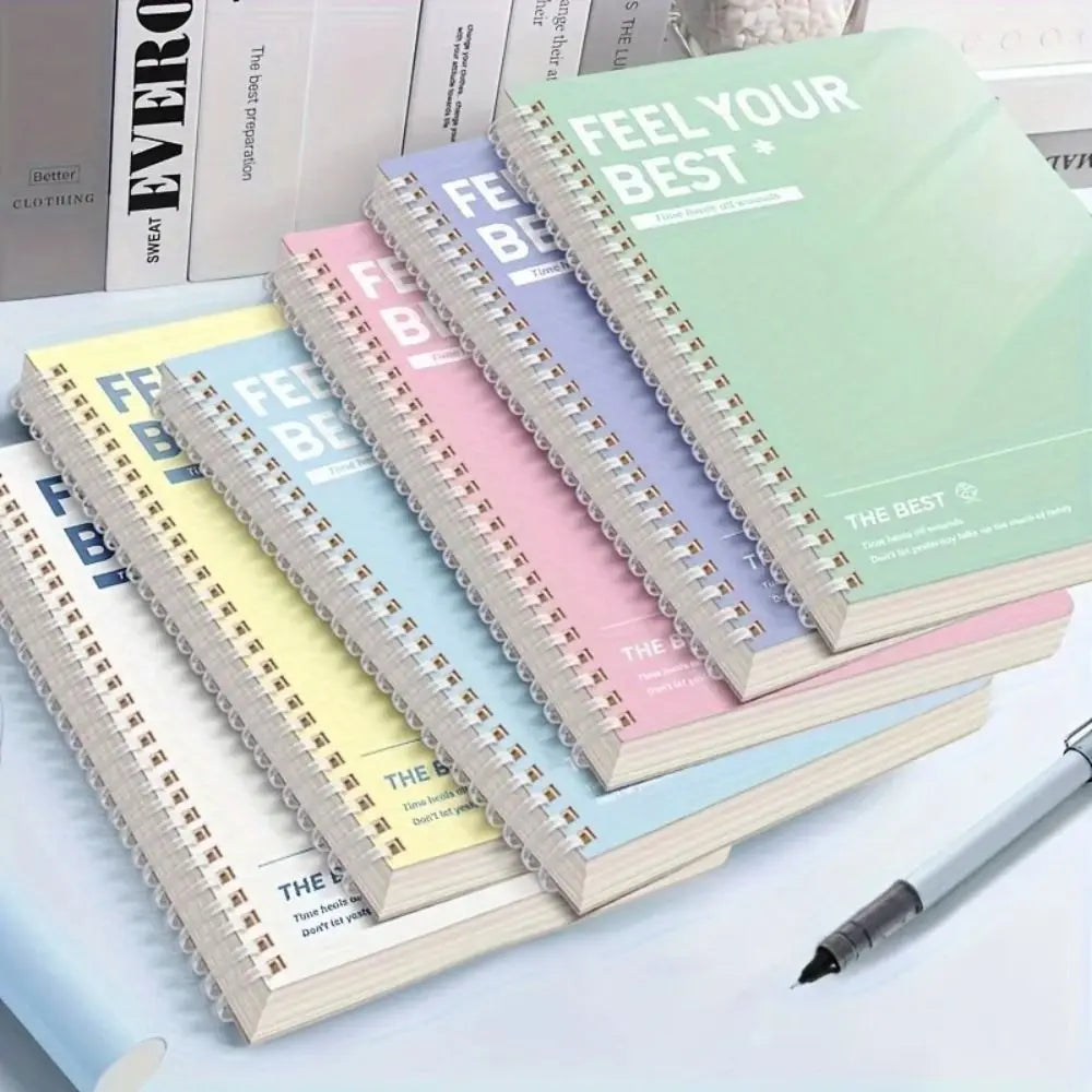 A5 Spiral Notebook 60 Sheets – Lined Diary Journal, 6 Colors