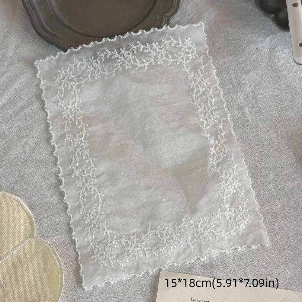 Floral Embroidered Lace Placemat – French Style Table Coaster