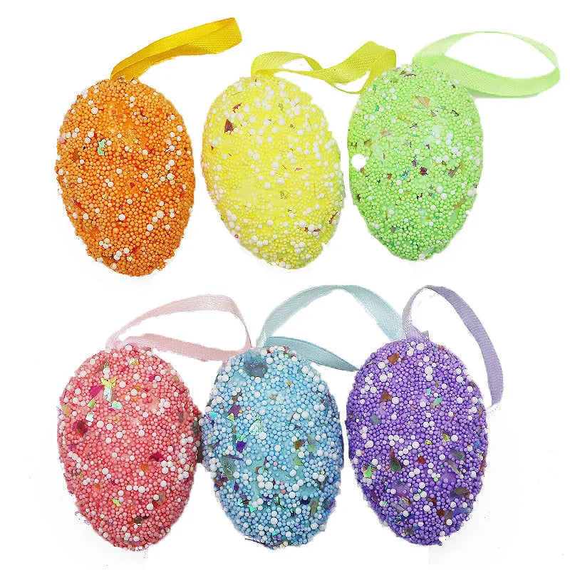 Easter Foam Eggs 6-Pack – Colorful DIY Party Decoration Pendants