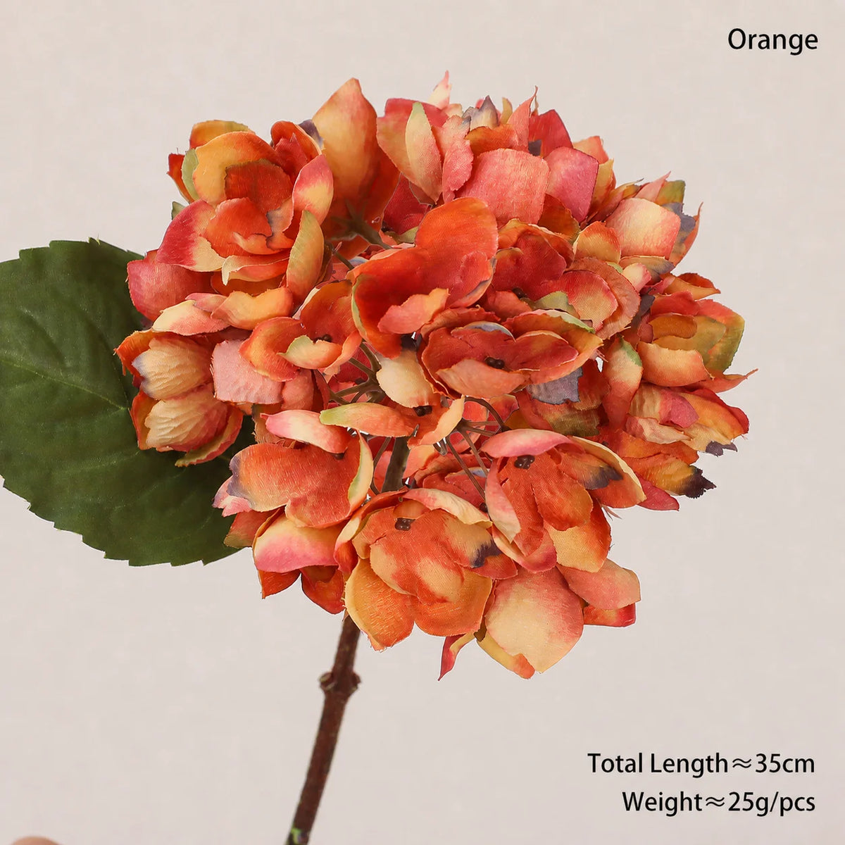 Silk Artificial Hydrangea Single Stem – 14 Colors | Fake Flower