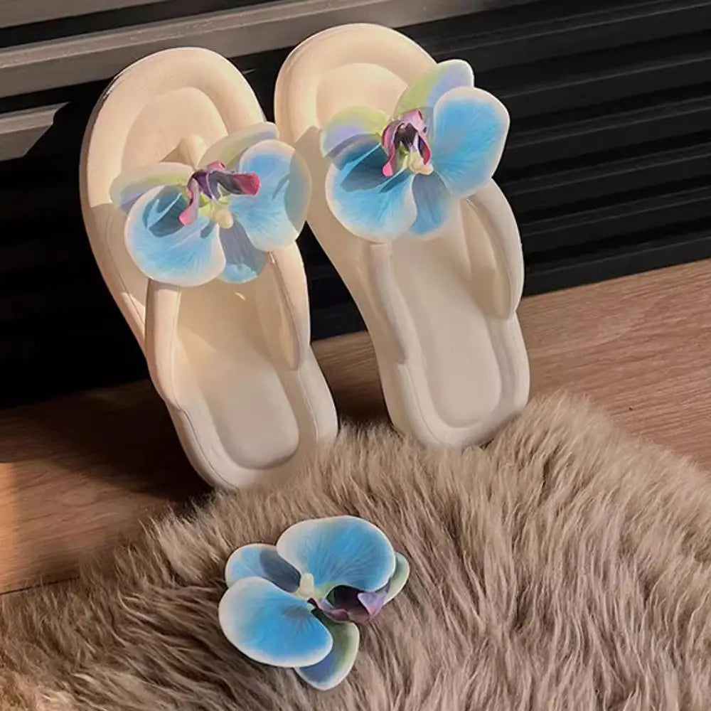 Women's EVA Butterfly Orchid Flip Flops – Anti-Slip Slides