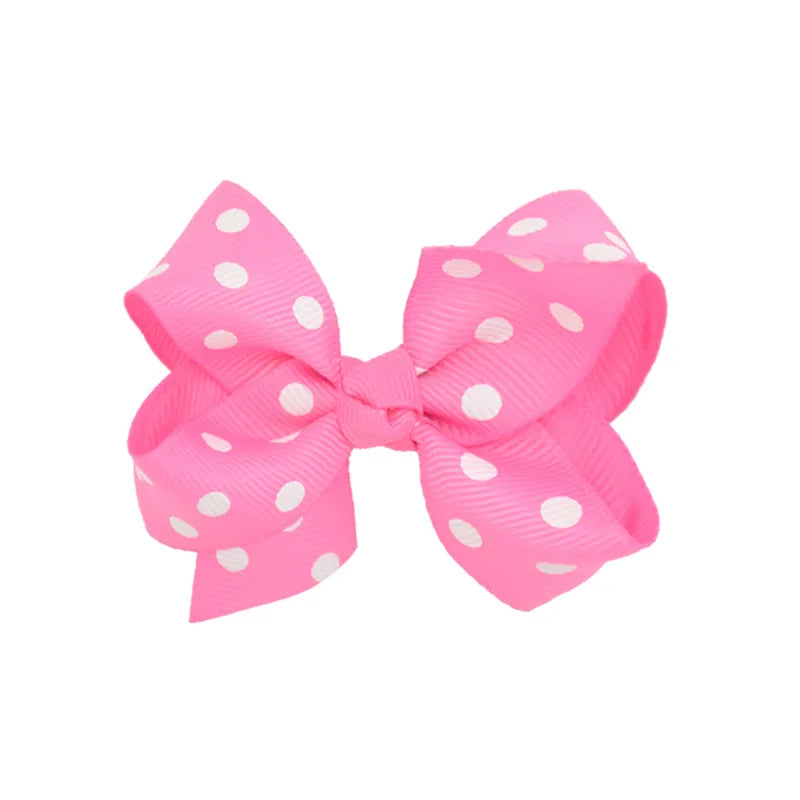 12-Pack Handmade Grosgrain Ribbon Bow Hair Clips for Girls
