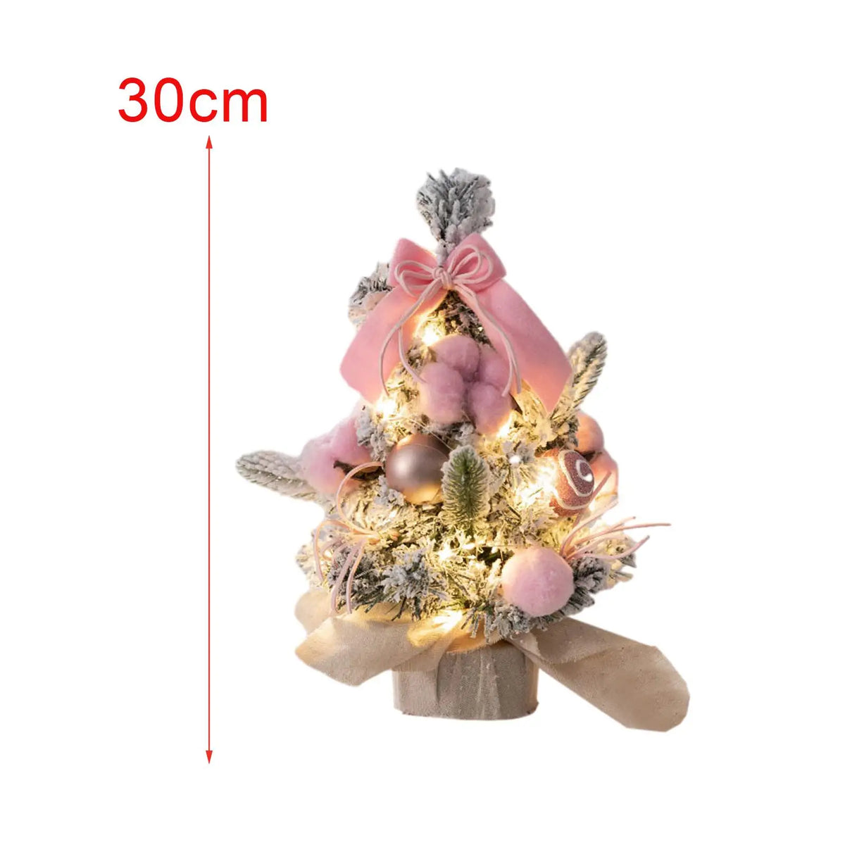 Mini Christmas Tree with Lights – Artificial PVC Desktop Decor