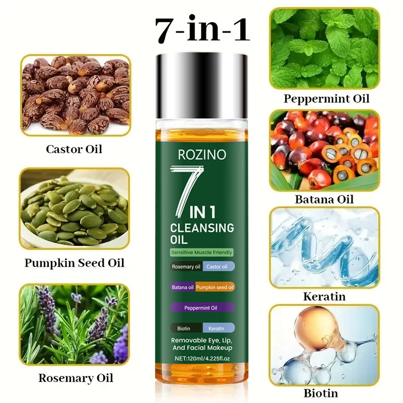 7-in-1 Cleansing Makeup Remover Oil 120ml – Gentle & Nourishing