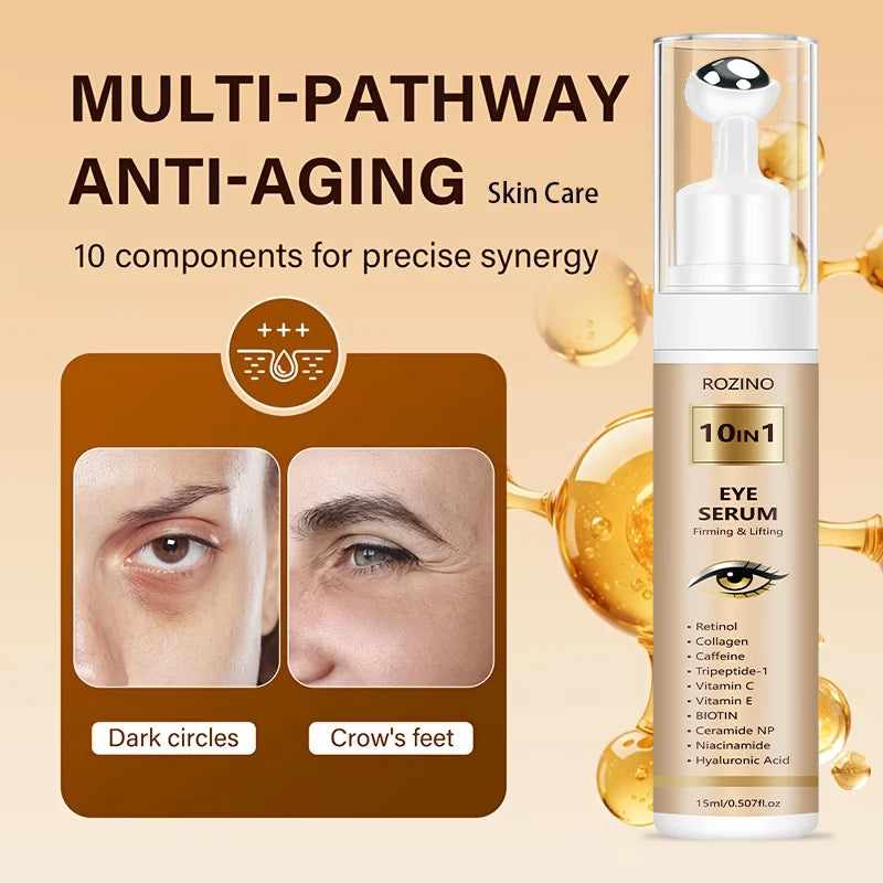 ROZINO 10-in-1 Roll-On Eye Cream Serum | All Skin Types