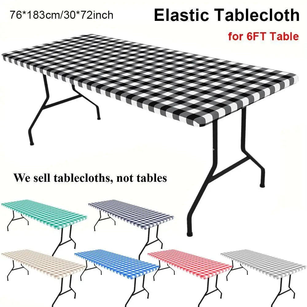 6FT Spandex Stretch Tablecloth – Waterproof Rectangle Cover