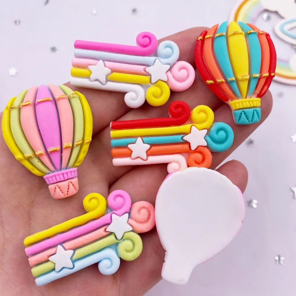10PCS Resin Kawaii Flatback Cabochons – Stars Rainbows Balloons