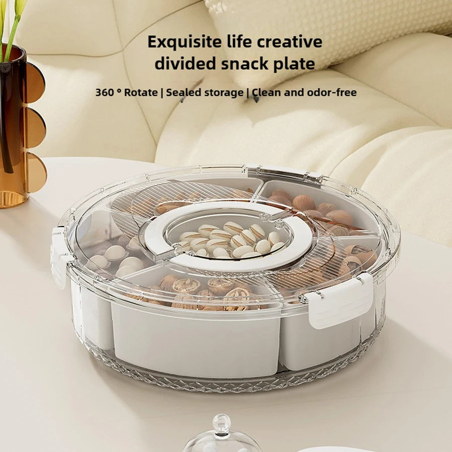 NIFTY Rotating Divided Serving Tray with Lid & Handle
