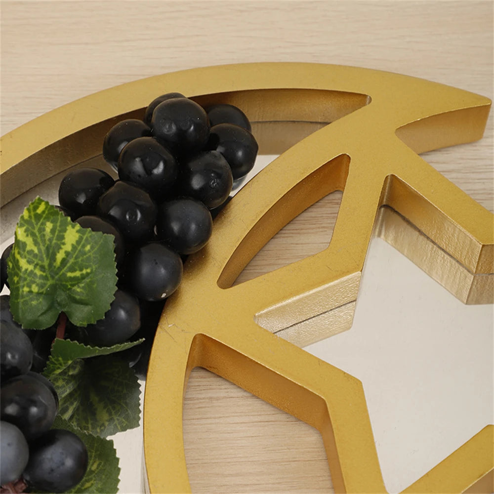Star & Moon Wooden Serving Tray – Eid Ramadan Festive Décor