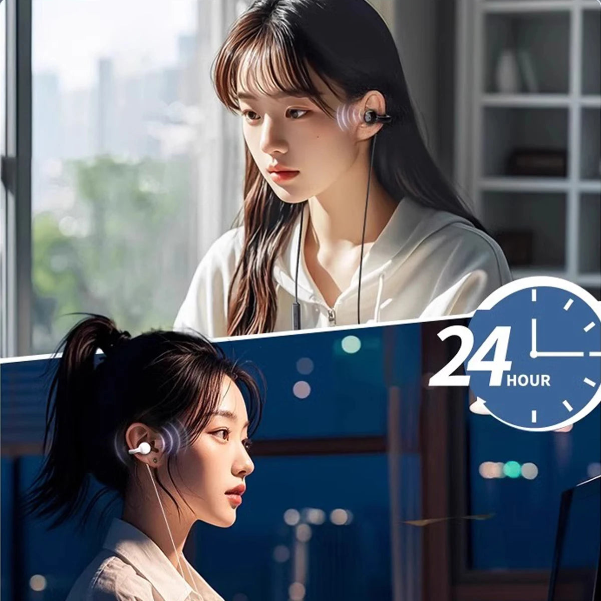 FONKEN Bone Conduction Earclip Wired Earphones with Mic