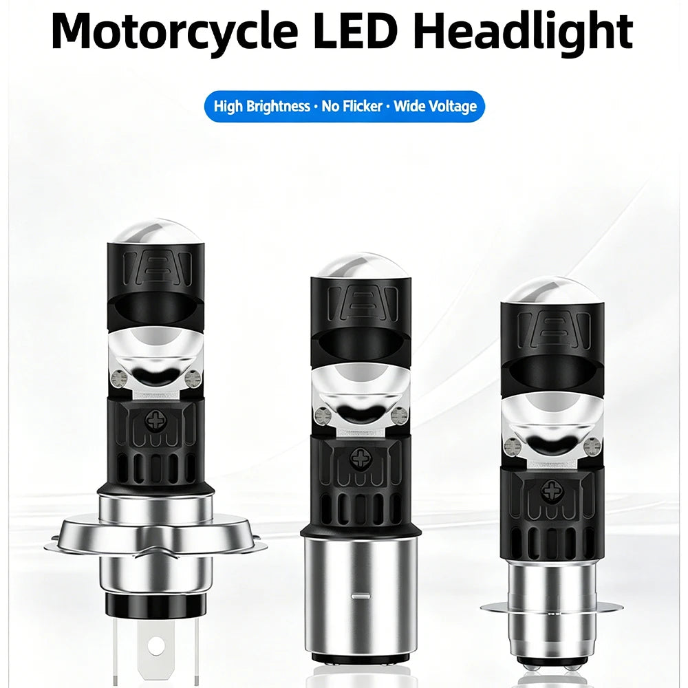 Motorcycle LED Headlight Bulb H4 H6 BA20D P15D – 40000LM