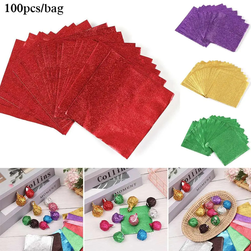100pcs Colored Aluminum Foil Candy Wrappers | Party & Wedding