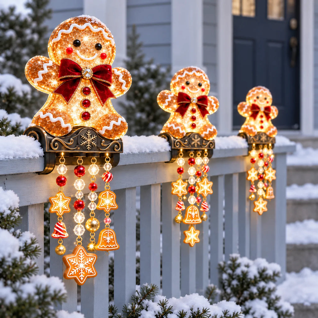 Christmas Bell & Star Porch Railing Decorative String Light