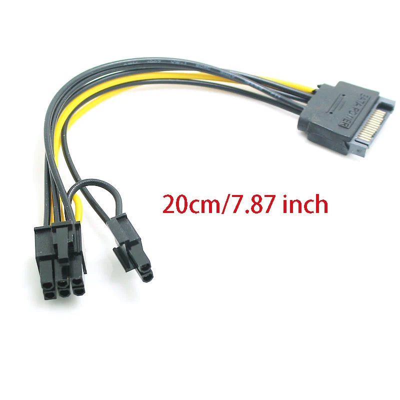 SATA 15-Pin to 8-Pin (6+2) GPU Power Cable Adapter – OULLX
