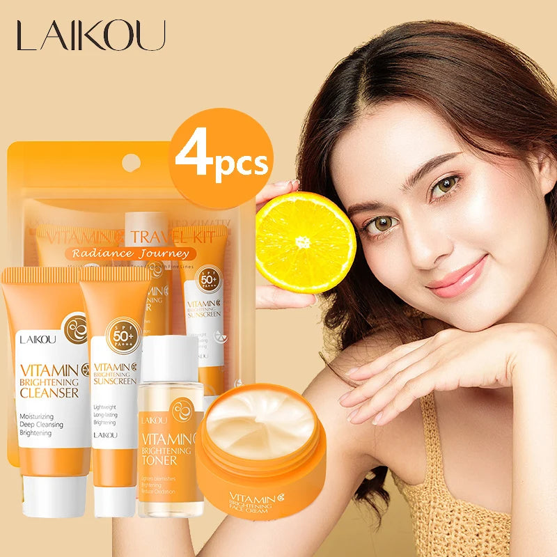 LAIKOU Vitamin C 4-Piece Skin Care Set with SPF 50+ Sunscreen