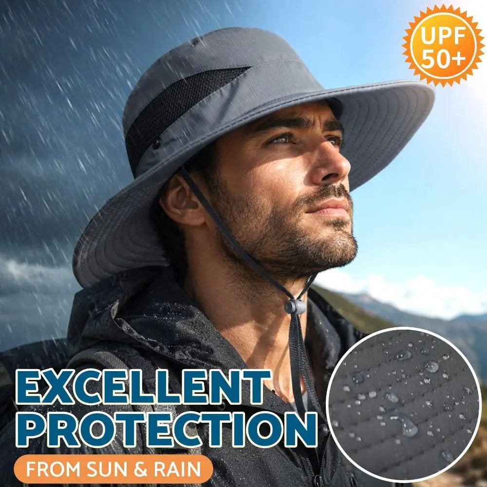 Wide Brim UV Mesh Bucket Sun Hat – Unisex Outdoor Fishing
