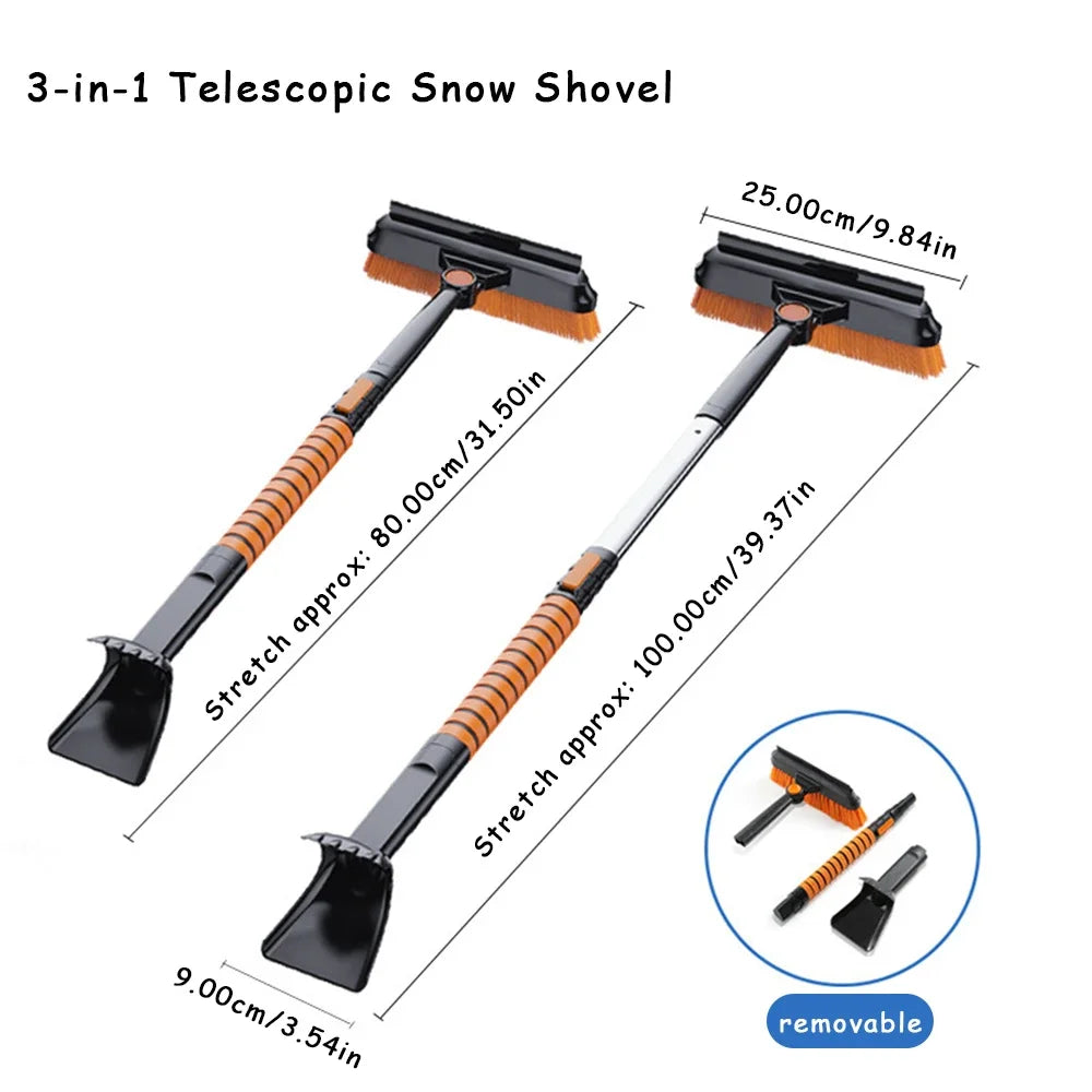Retractable Car Ice Scraper & Snow Brush Shovel Combo