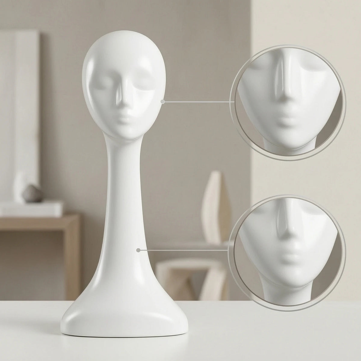 Abstract Mannequin Head Display Stand | Hair, Hat & Wig Stand