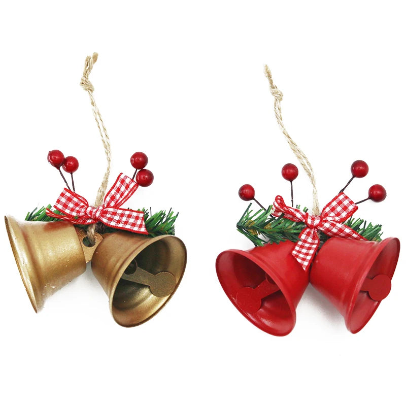 2-Pack 8cm Metal Bell Christmas Ornaments | Berry Bow Decor