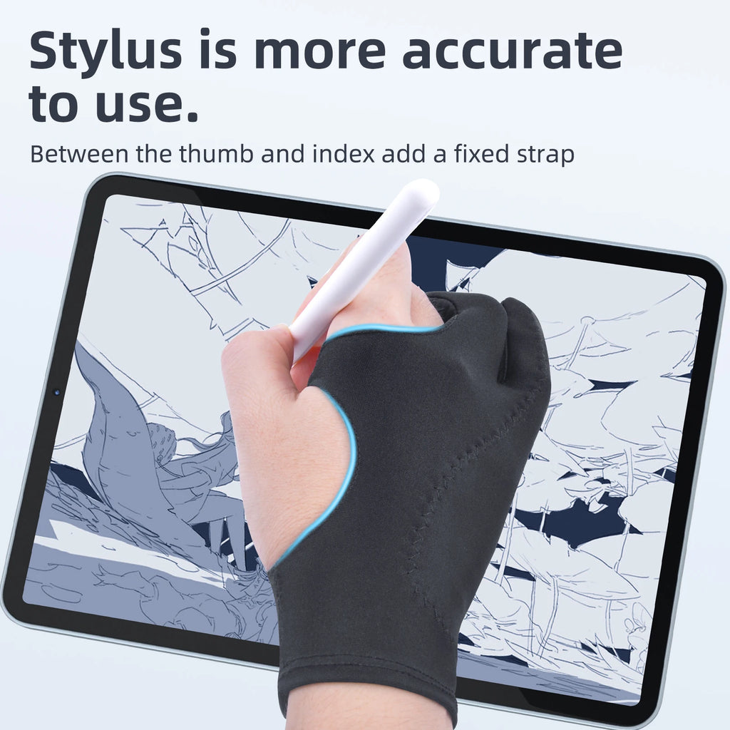 2-Finger Drawing Gloves – Anti-Smudge Tablet Sketch Gloves