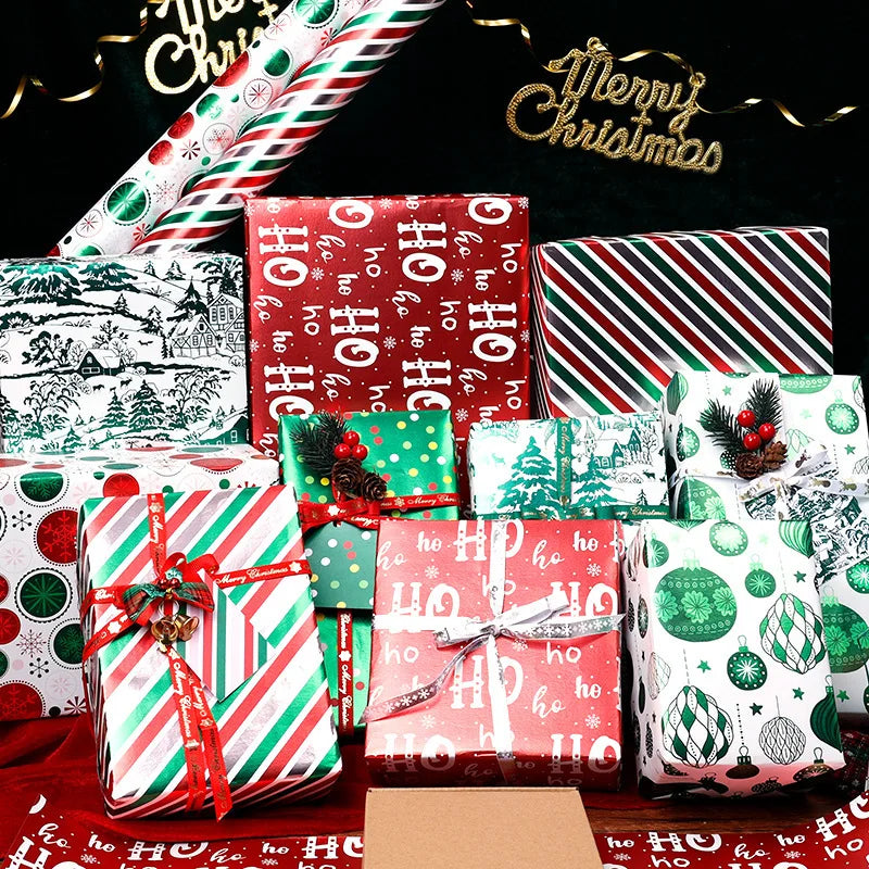 Recyclable Kraft Christmas Wrapping Paper Roll 300x43cm