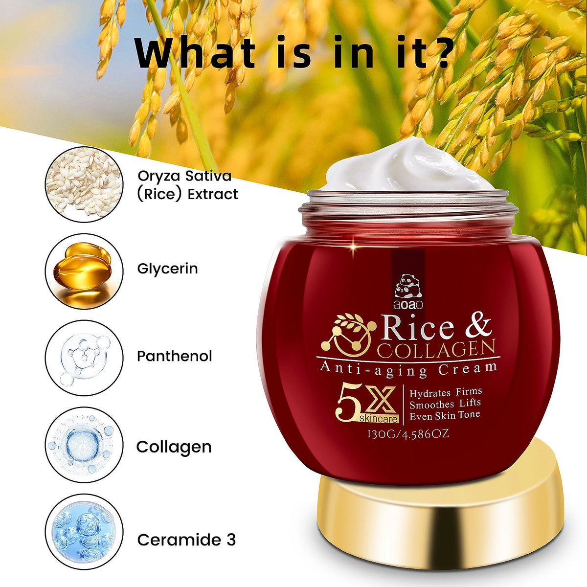 Rice Collagen Firming Cream – Ceramides & Hyaluronic Acid