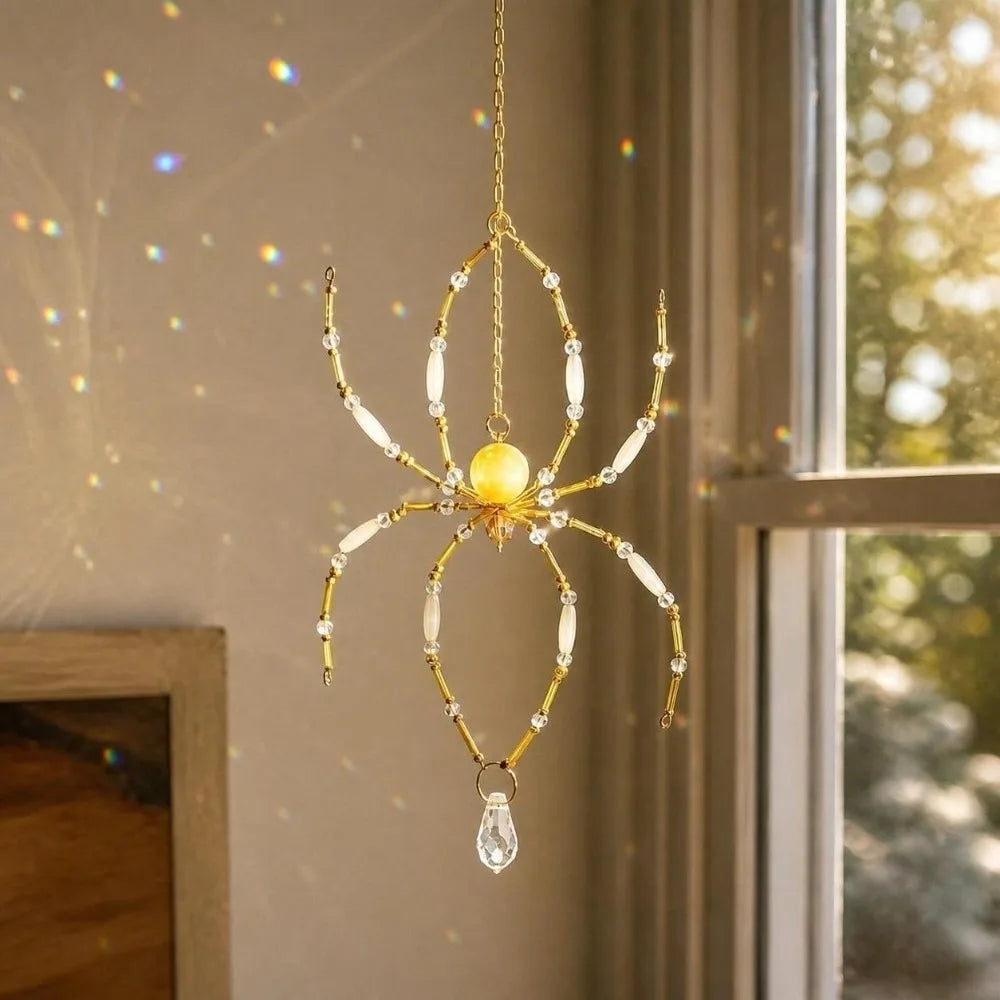 Pink Crystal Spider Sun Catcher – Window Rainbow Prism