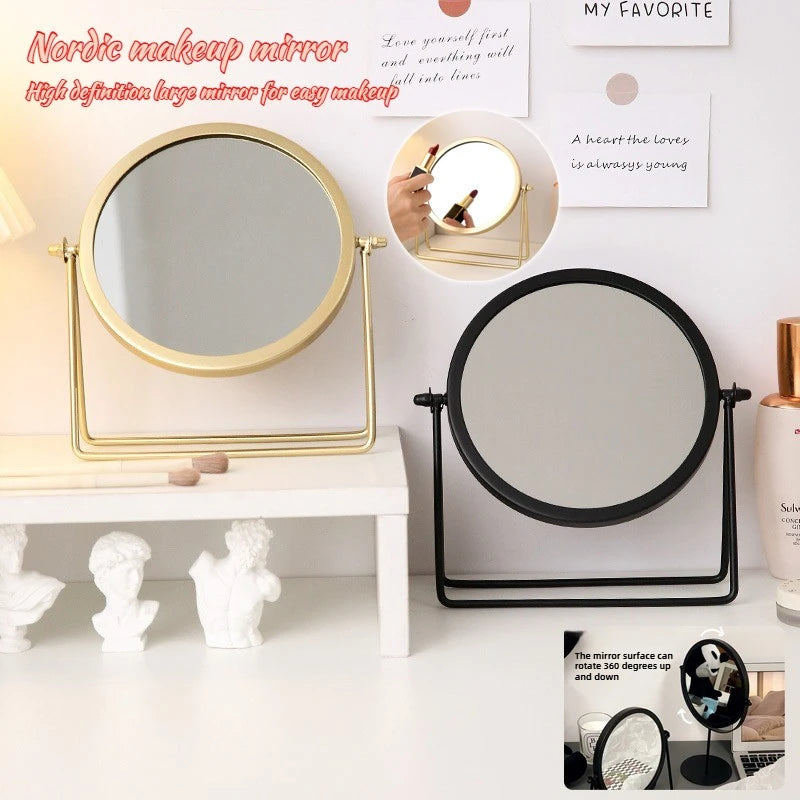 Wrought Iron Rotatable Desktop Vanity Mirror | Minimalist