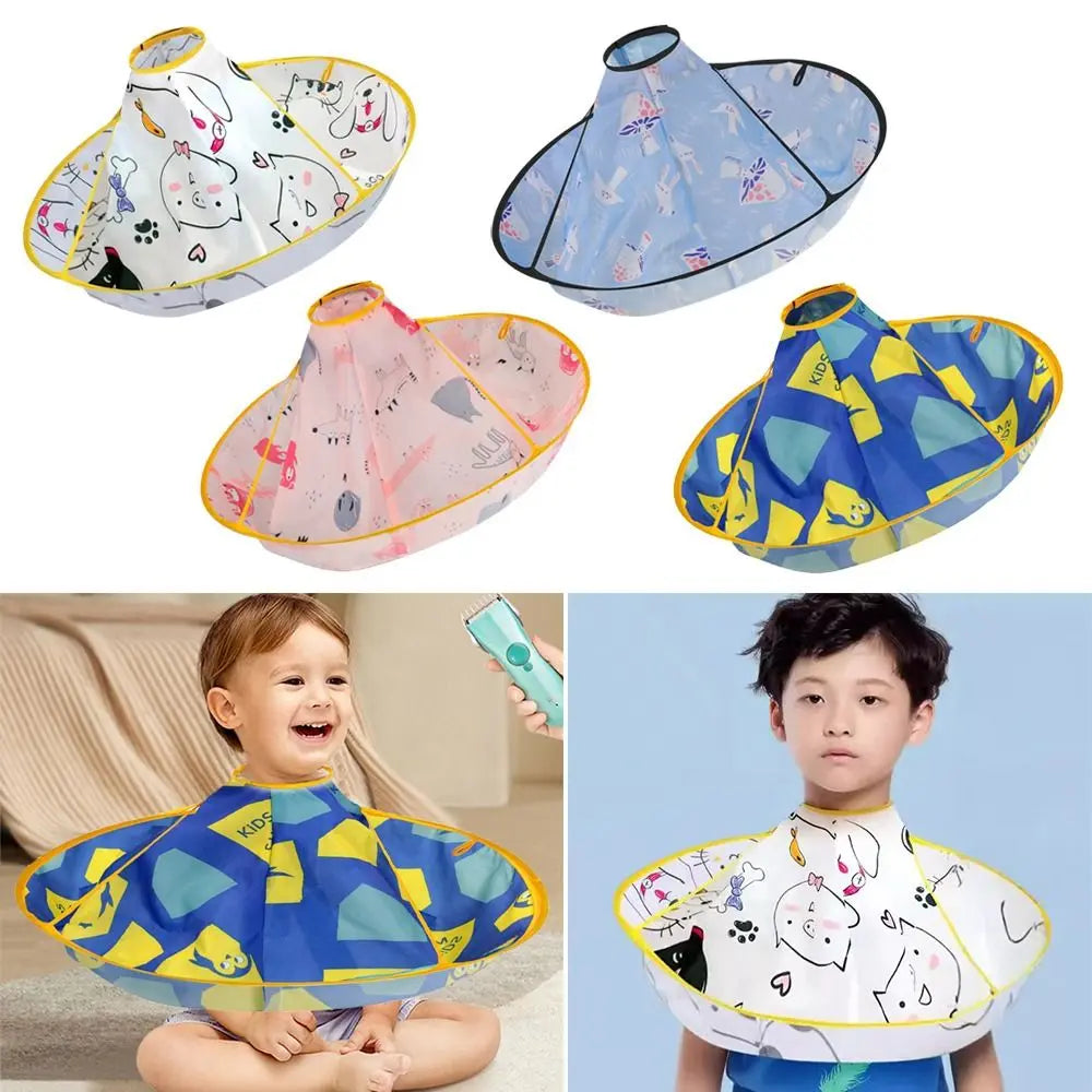 Kids Waterproof Hair Cutting Cape | Colorful Foldable Cloak