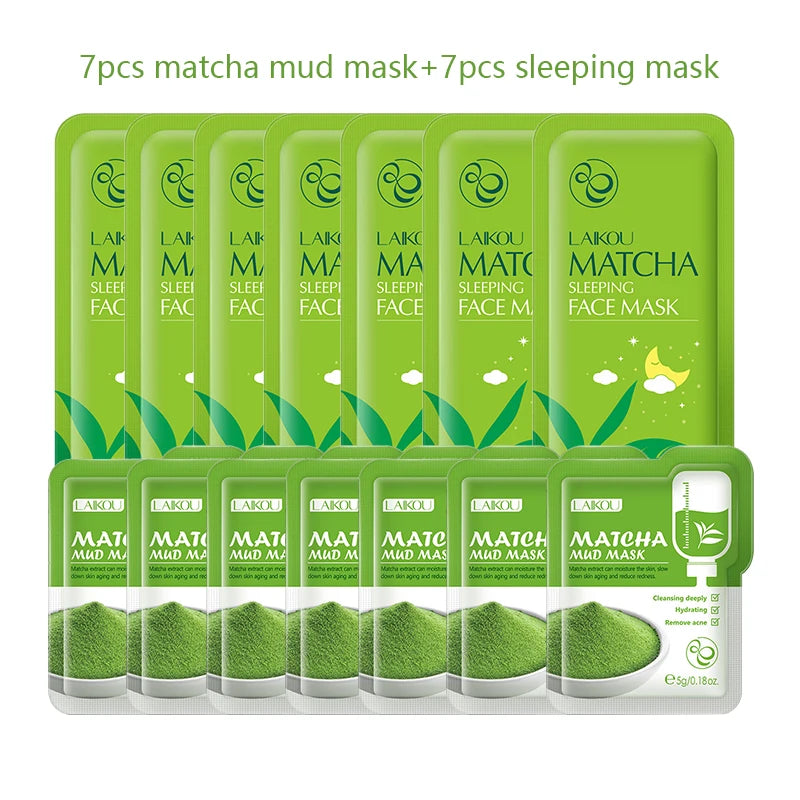 LAIKOU 14pc Sakura Mud & Sleeping Face Mask Set | Anti-Aging