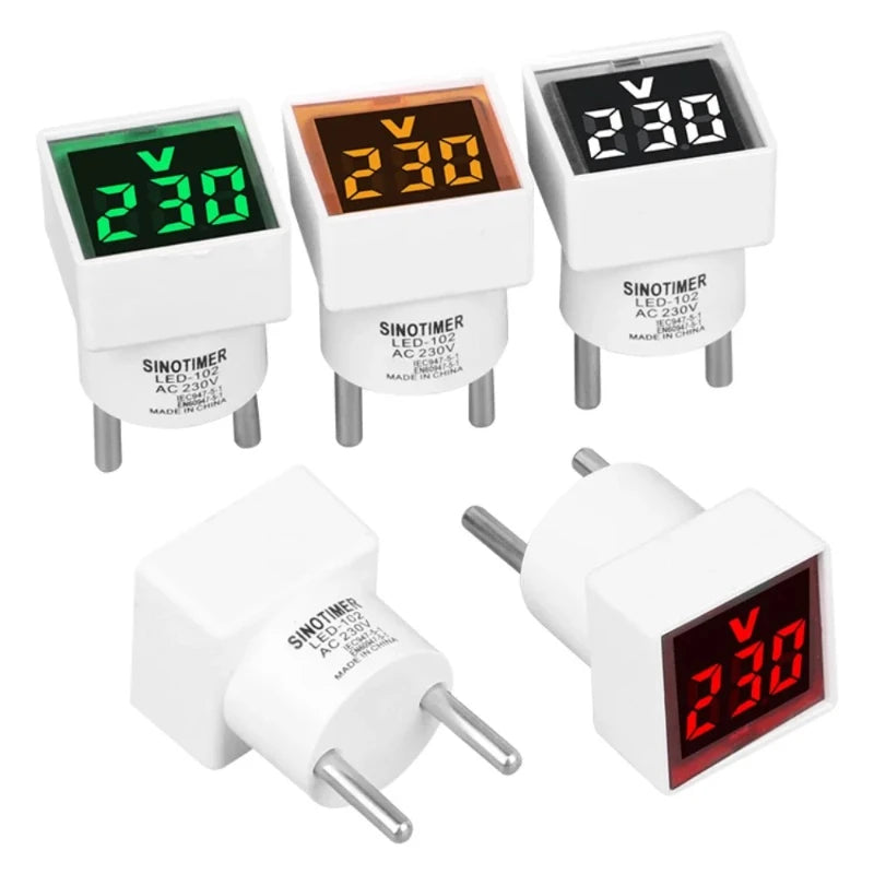 Digital AC Voltmeter EU Plug | LED Display 100–500V