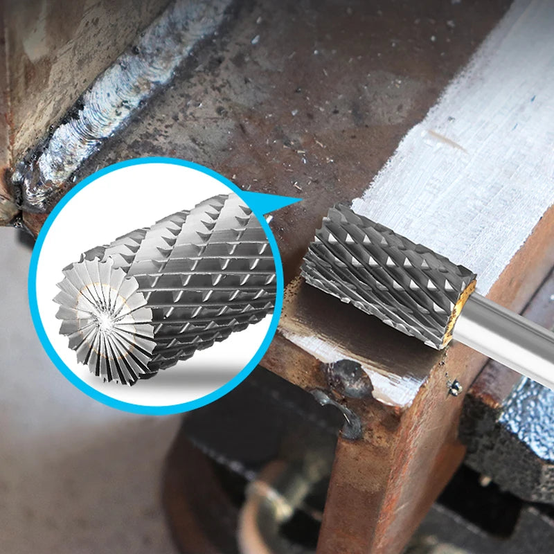 Tungsten Carbide Rotary Burr 6mm Shank 100mm Extended Milling Bit
