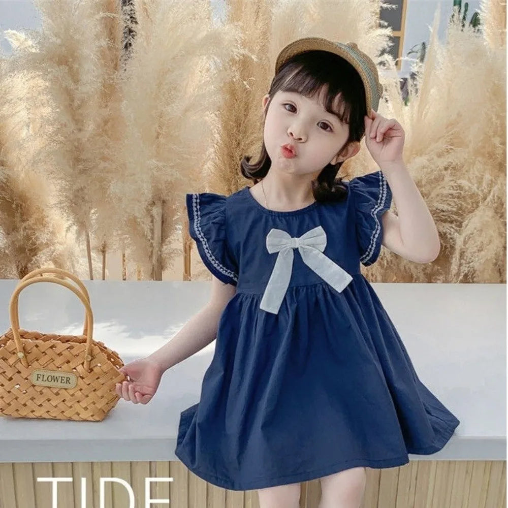Girls Bowknot Ruffle Princess Sundress | Ages 7–13 Summer