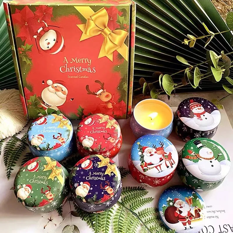 Christmas Round Tin Candy Jar – Festive Metal Storage Can