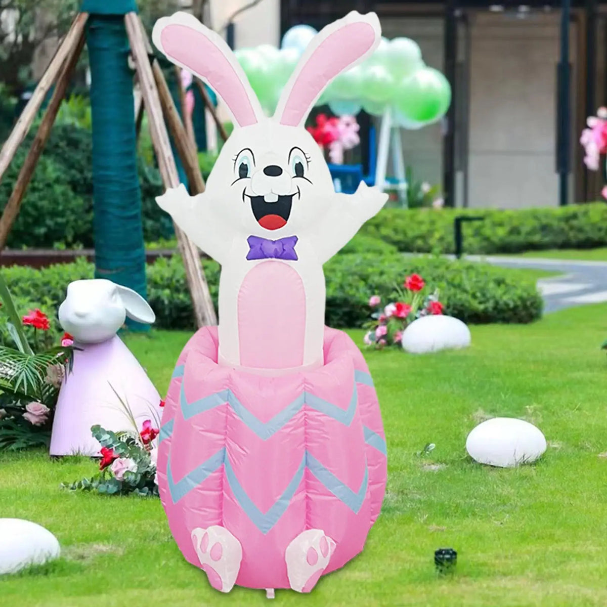 Giant Easter Bunny Inflatable Outdoor Decoration with LED Lights