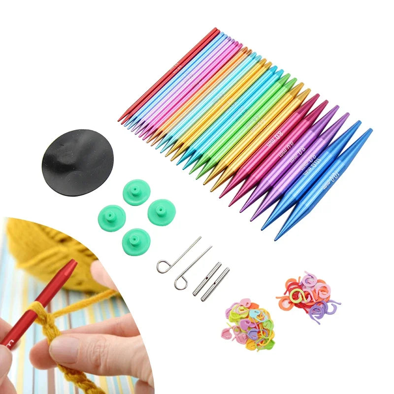 Interchangeable Circular Knitting Needles Set – Aluminum
