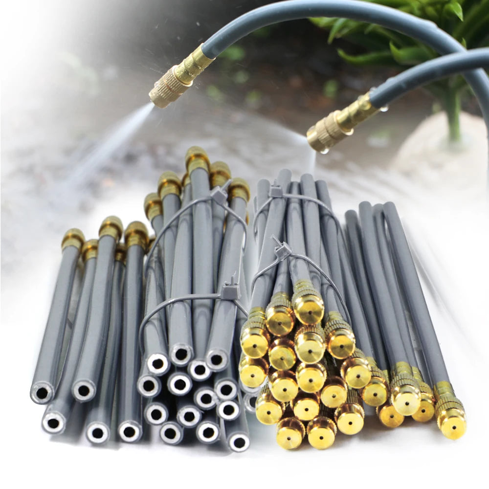 1/4" 360° Rotary Brass Nozzle Drip Irrigation Kit – Auto Misting