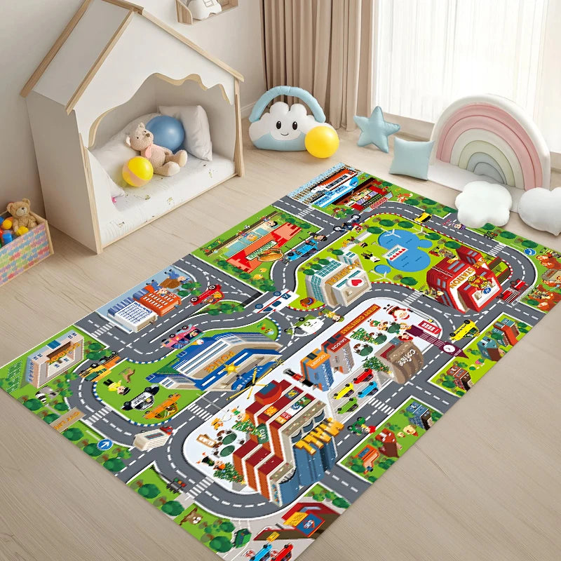 Kids City Traffic Play Mat – Non-Slip Educational Area Rug