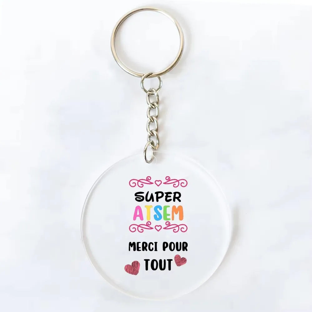 French Atsem Thank You Acrylic Keychain | Graduation Gift
