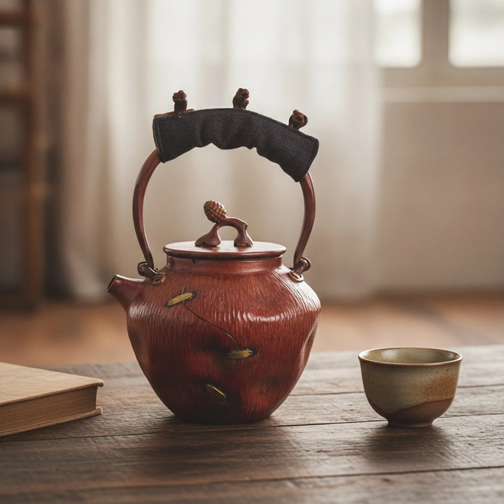 Copper Tea Kettle with Lid | Induction Compatible Retro Kettle