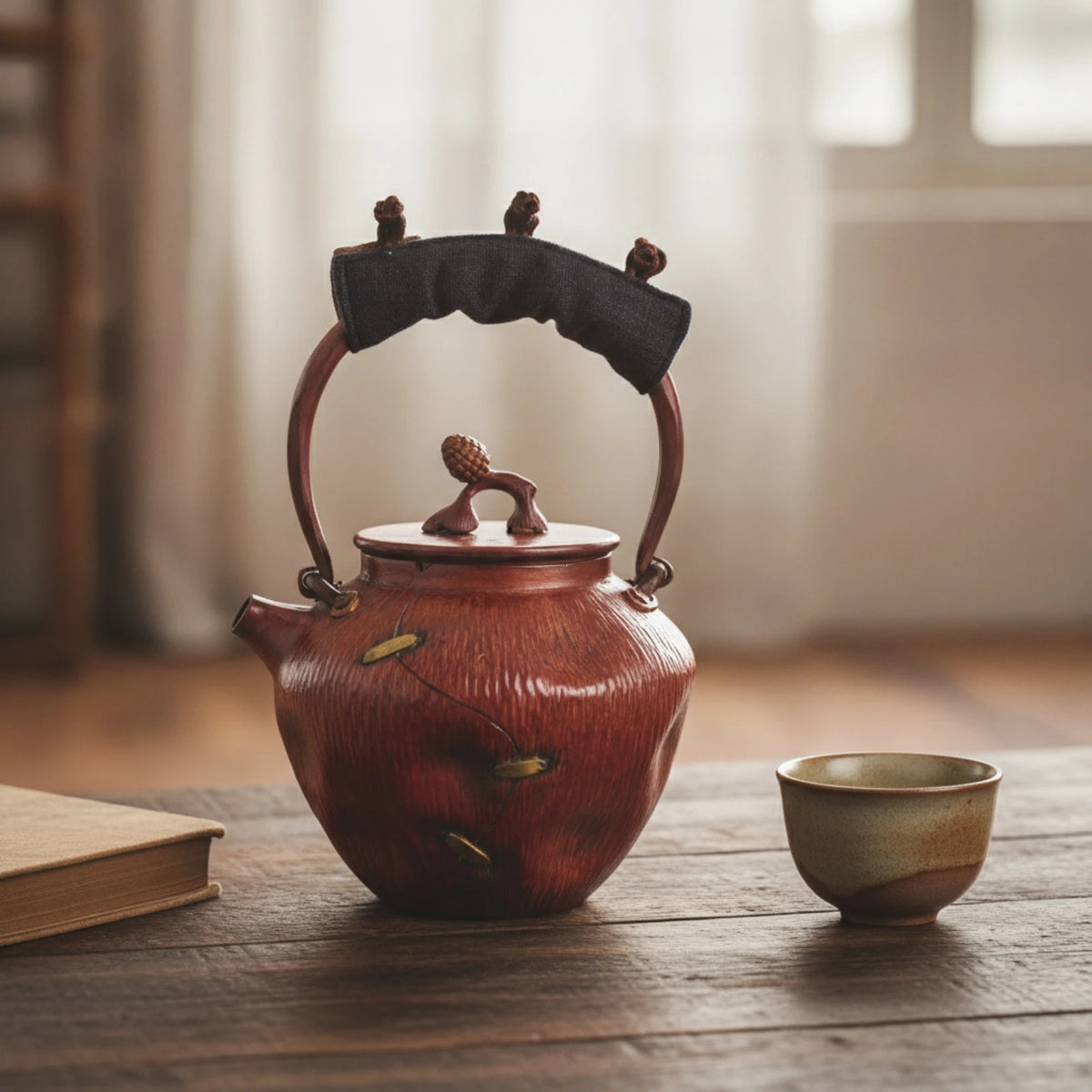 Copper Tea Kettle with Lid | Induction Compatible Retro Kettle